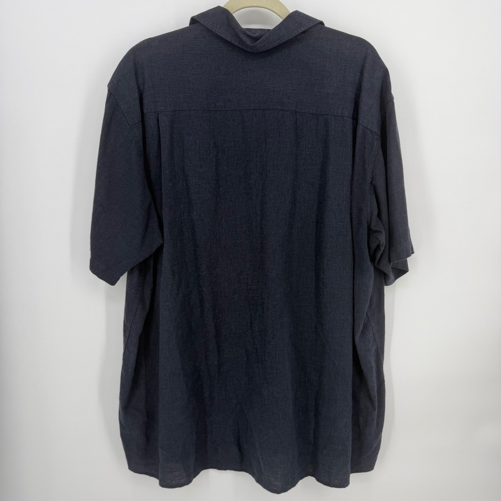 Orvis Hemp Blend Button Down Shirt Mens XL Blue Classic Fit Short Sleeve - Picture 6 of 8